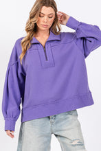 Load image into Gallery viewer, Purple Washed Terry Pullover