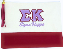 Load image into Gallery viewer, Zeta Tau Alpha Sorority Embroidered Greek Letter Pouch