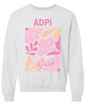 Load image into Gallery viewer, G-7: Pink and Orange Flower Greek Crew - Customizable