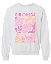 Load image into Gallery viewer, G-7: Pink and Orange Flower Greek Crew - Customizable