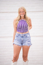 Load image into Gallery viewer, KSU Gingham Saturday Tie Scarf - Purple