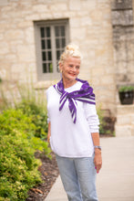 Load image into Gallery viewer, Vintage Ratty Cat Saturday Tie Scarf - Purple