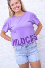 Load image into Gallery viewer, Wildcats Cropped Box Tee – Lavender