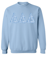 Load image into Gallery viewer, G-4: Sorority Blue Floral Letters Crew - Customizable