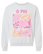 Load image into Gallery viewer, G-7: Pink and Orange Flower Greek Crew - Customizable