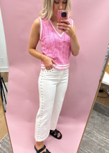 Load image into Gallery viewer, White Studded Jeans