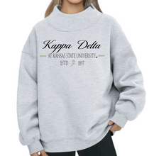 Load image into Gallery viewer, G-11: K-State Reverse Mock Neck Sorority Crew - Customizable