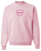 Load image into Gallery viewer, G-9: Scalloped Heart Greek Sweatshirt - Customizable