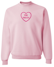 Load image into Gallery viewer, G-9: Scalloped Heart Greek Sweatshirt - Customizable