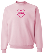 Load image into Gallery viewer, G-9: Scalloped Heart Greek Sweatshirt - Customizable