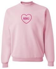Load image into Gallery viewer, G-9: Scalloped Heart Greek Sweatshirt - Customizable
