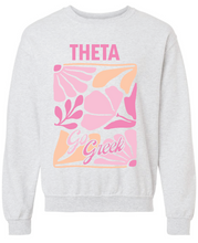 Load image into Gallery viewer, G-7: Pink and Orange Flower Greek Crew - Customizable
