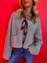 Load image into Gallery viewer, Oversized Ribbed Sweater Cardigan Grey
