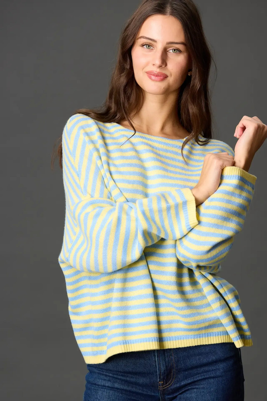 Striped Wide Neck Sweater