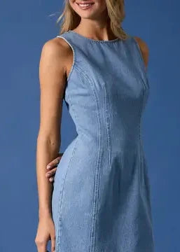 Round Neck Fitted Sleeveless Mini Dress
