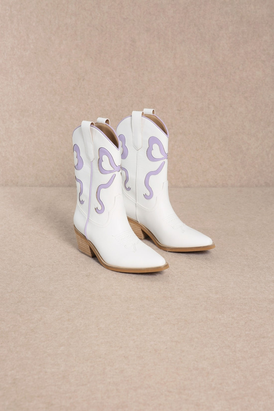 Ankle Boots With Purple Bows