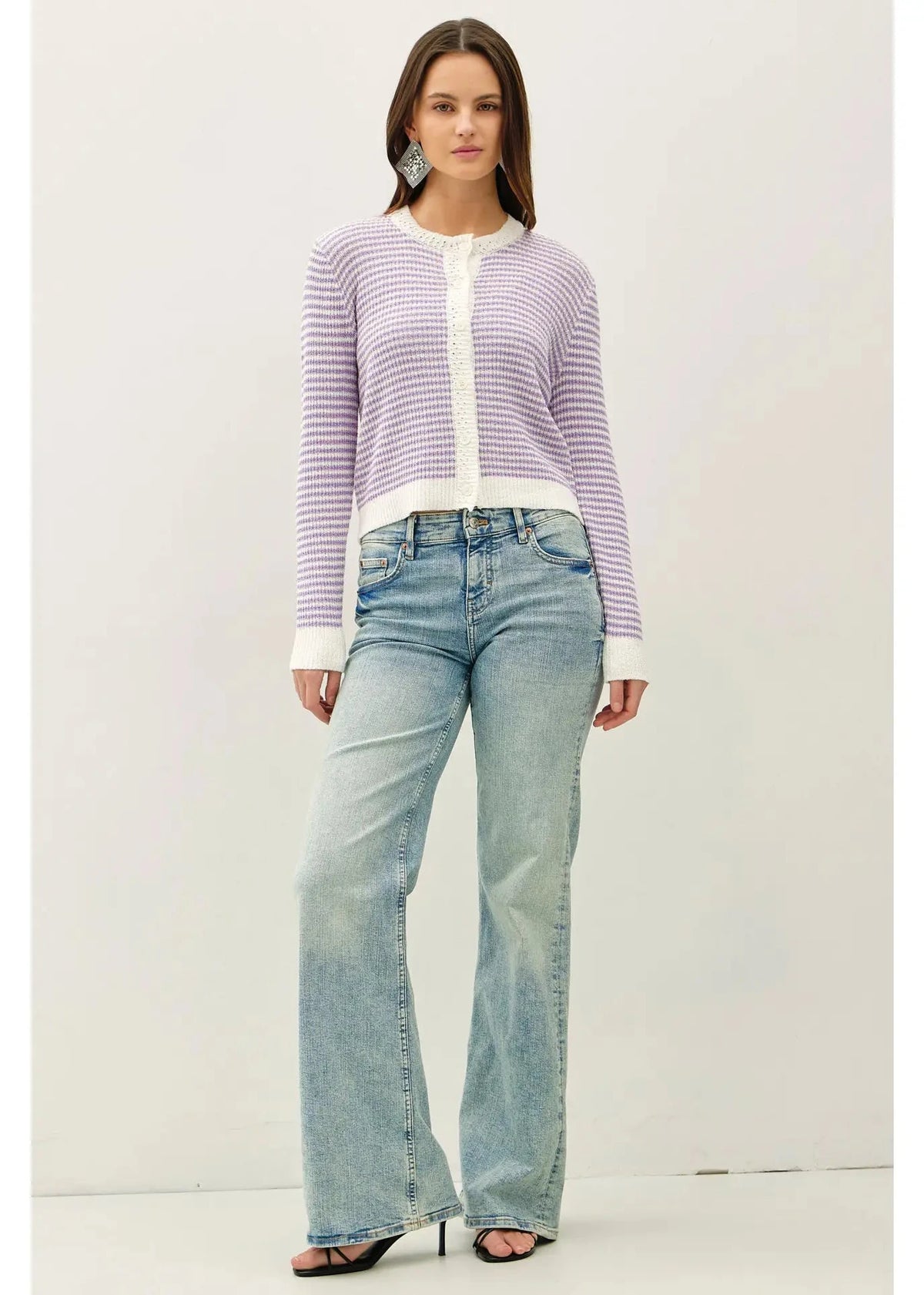 Lilac Stripe Round Neck