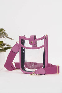Clear Stadium Crossbody Mini Bag: Purple