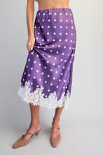 Load image into Gallery viewer, Polka Dot Lace Trim Midi Skirt
