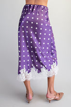 Load image into Gallery viewer, Polka Dot Lace Trim Midi Skirt
