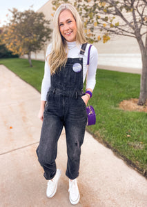 Risen Black Relaxed Fit Overalls