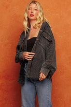 Load image into Gallery viewer, Button Front Closure Washed Textured Woven Jacket
