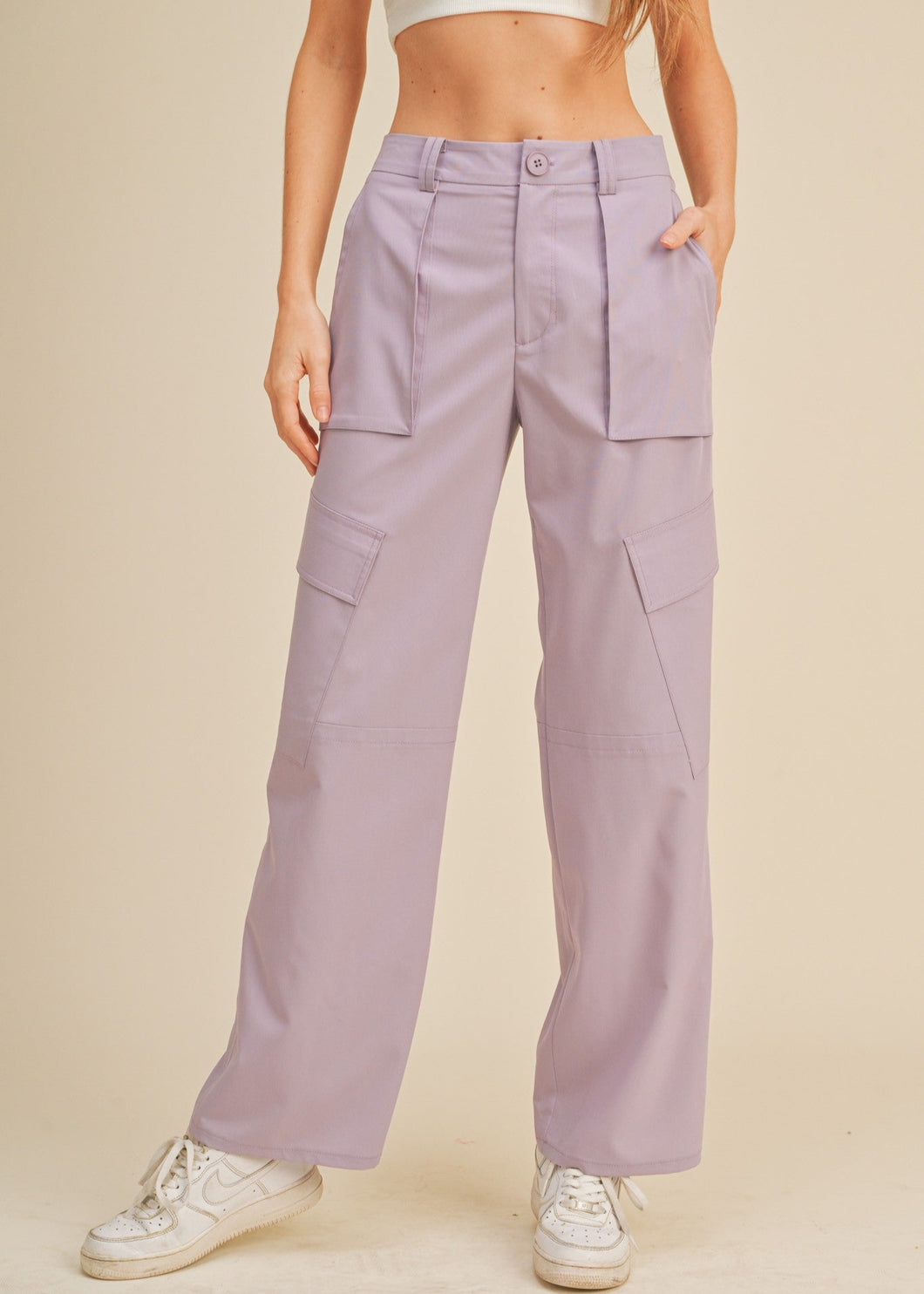 High Rise Wide Leg Cargo Pants