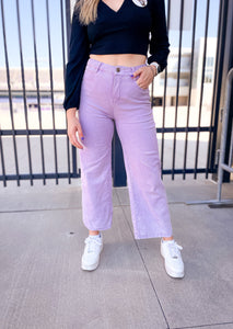 Lavender Denim Wide Denim Jeans