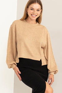 Taupe Bit Knit Pullover