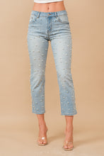 Load image into Gallery viewer, Mid-Rise Rhinestone and Jewel Jeans
