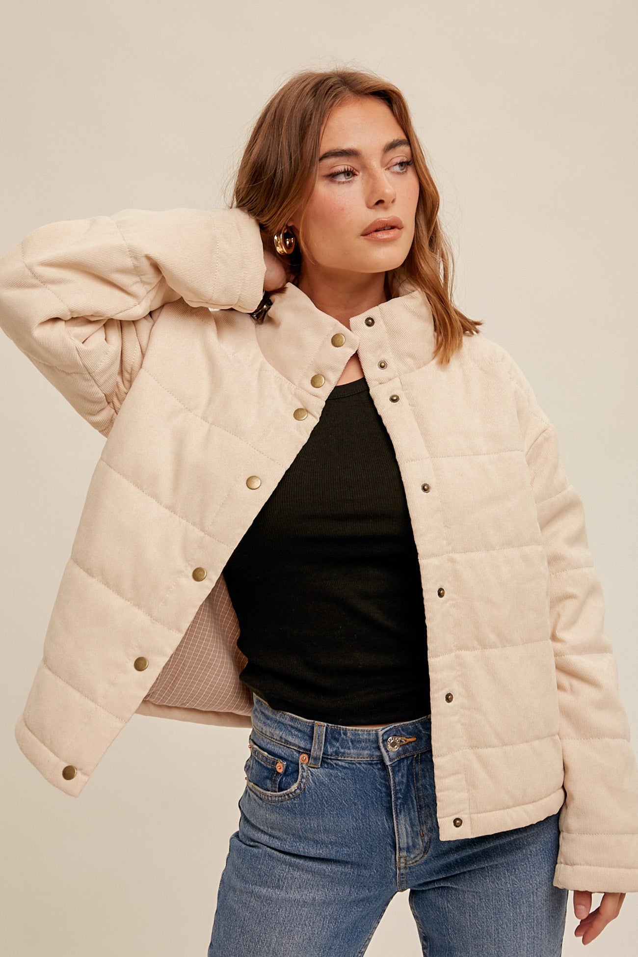 Oat Corduroy Puffer Jacket Mesa Collection Boutique