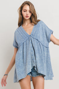 Blue Gauze Top