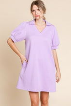 Load image into Gallery viewer, Lavender Textured Open Collard Dress
