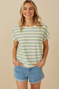 Stripped Textured Boxy Top