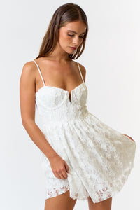 White Lace Mini Dress