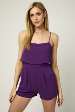 Load image into Gallery viewer, Gigi Layered Purple Romper
