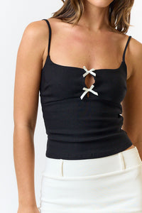 BOW FRONT BACK ZIP CLOSURE CAMI TOP