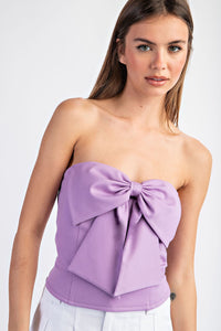 Lavender Bow Off The Shoulder Top