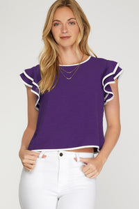 Ruffle Sleeve Game Day Top