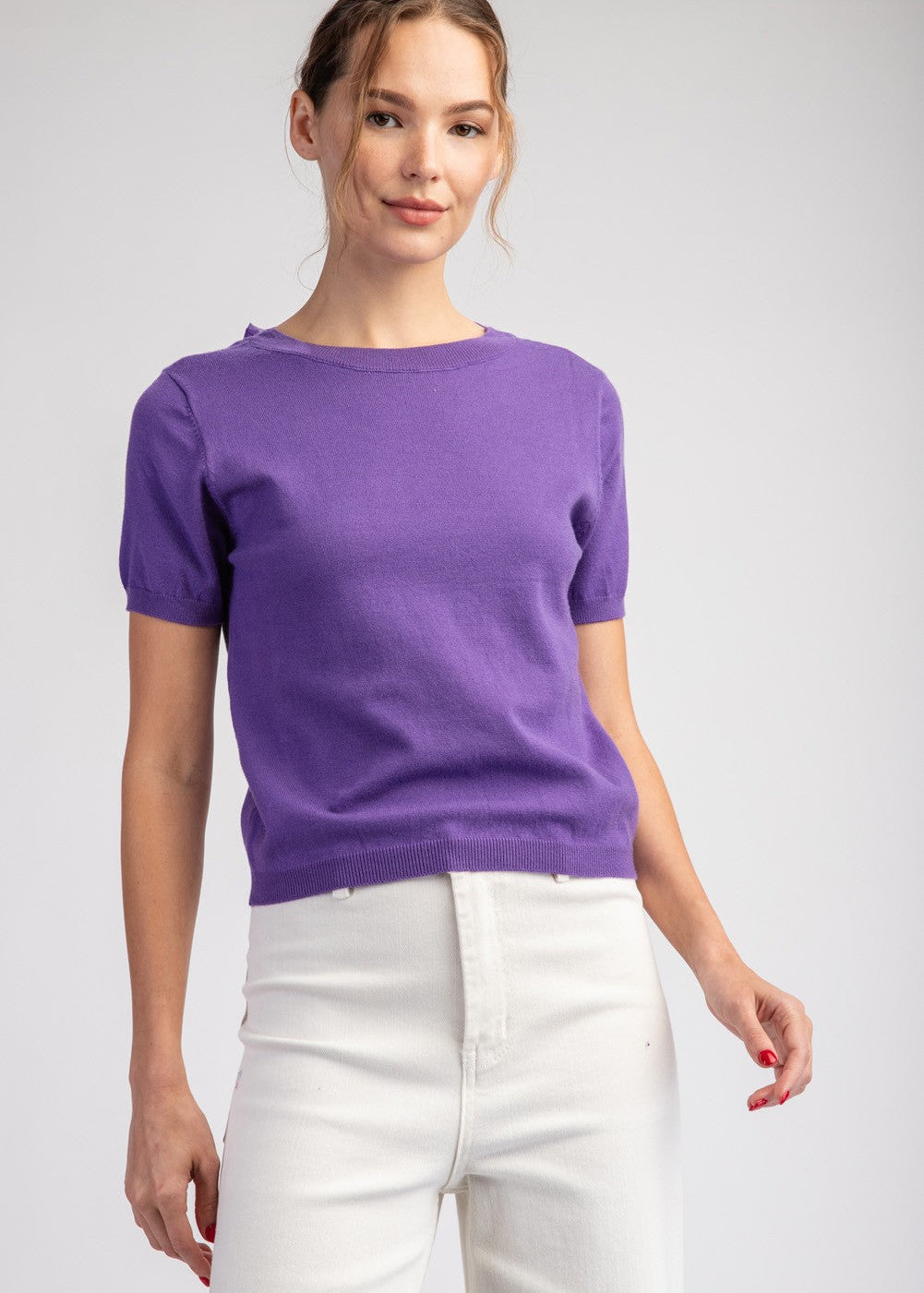 Purple Bow Sweater Top