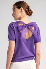 Load image into Gallery viewer, Purple Bow Sweater Top
