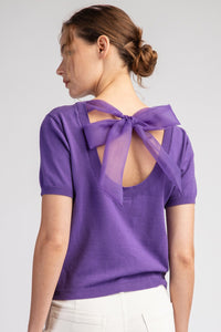 Purple Bow Sweater Top