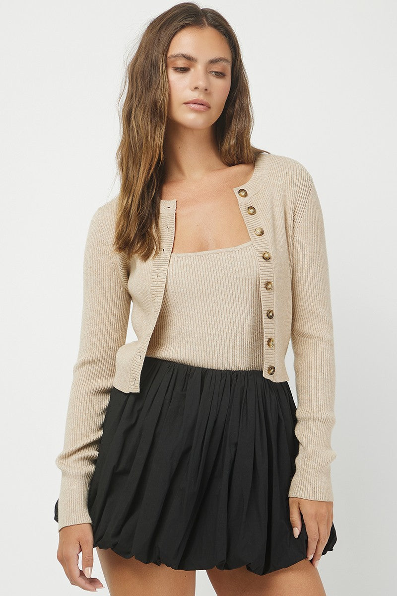 Ribbed Cami/Cadigan Set