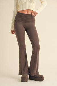 Soft Knit Fold over Flare Pants