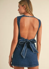 Load image into Gallery viewer, Denim Open Back Top with Bow
