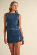 Load image into Gallery viewer, Denim Open Back Top with Bow
