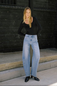 Super High Rise Full Length Barrel Jeans