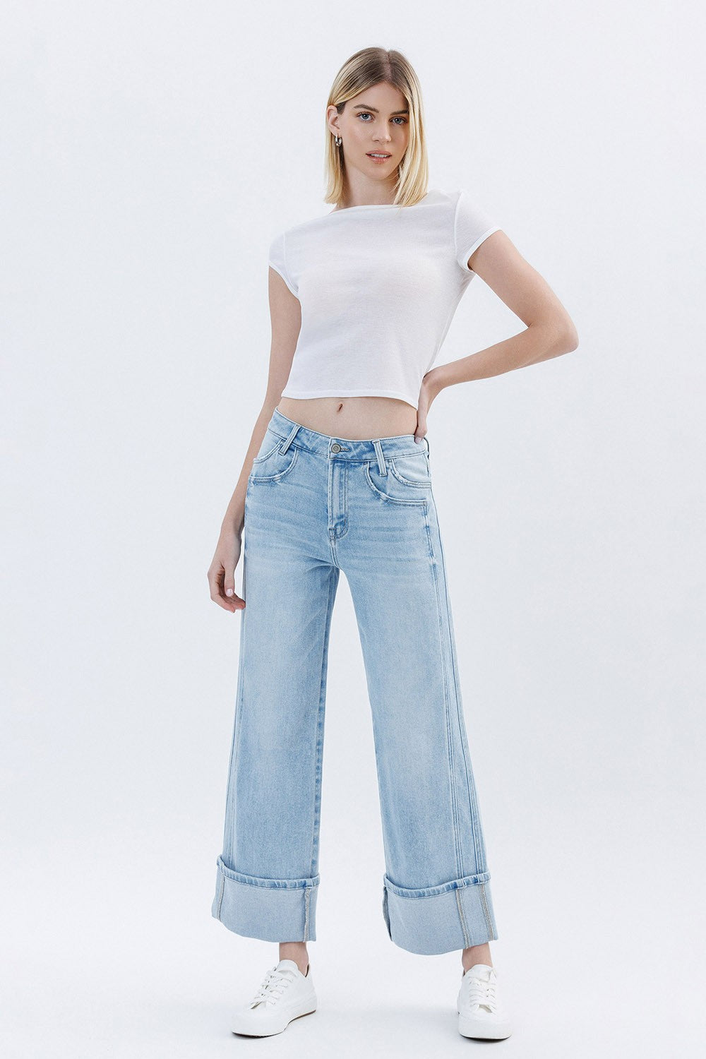 Super High Rise Cuffed Jeans - Flying Monkey