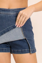Load image into Gallery viewer, High-Waisted Stretch Denim Skort

