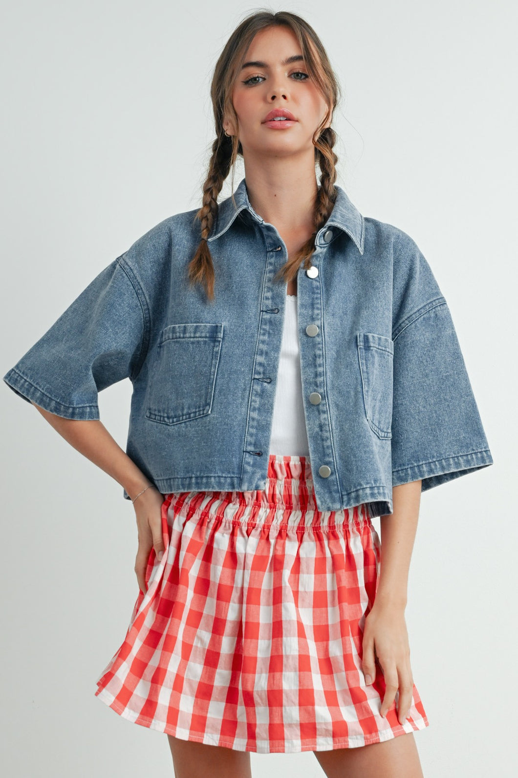 Front Button Denim Jacket